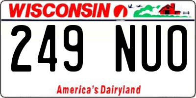 WI license plate 249NUO