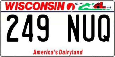 WI license plate 249NUQ