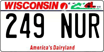 WI license plate 249NUR