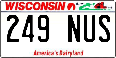 WI license plate 249NUS