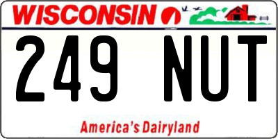 WI license plate 249NUT