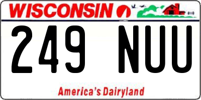 WI license plate 249NUU