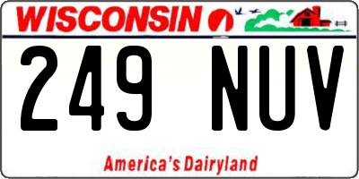 WI license plate 249NUV
