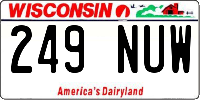 WI license plate 249NUW