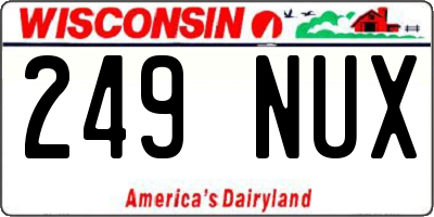 WI license plate 249NUX