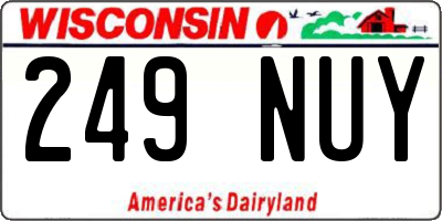 WI license plate 249NUY