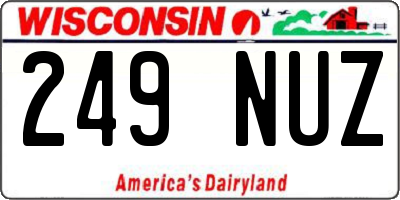 WI license plate 249NUZ