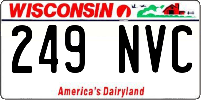 WI license plate 249NVC