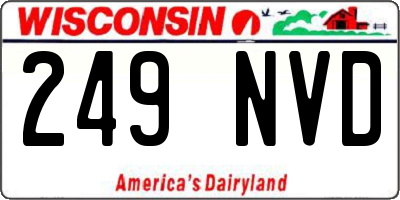 WI license plate 249NVD