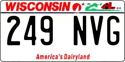 WI license plate 249NVG