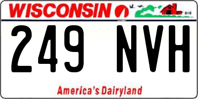 WI license plate 249NVH