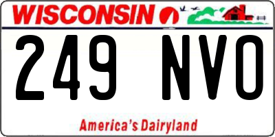 WI license plate 249NVO