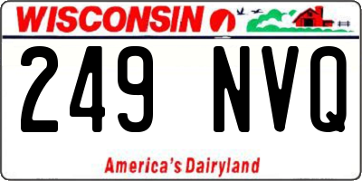 WI license plate 249NVQ