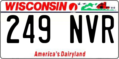 WI license plate 249NVR