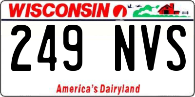 WI license plate 249NVS