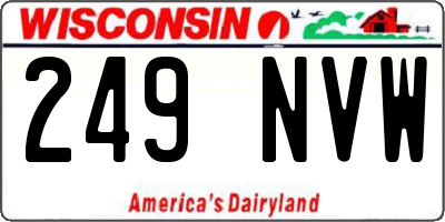 WI license plate 249NVW