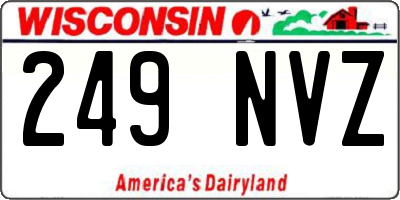 WI license plate 249NVZ