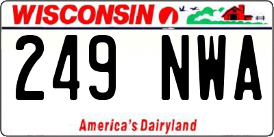 WI license plate 249NWA