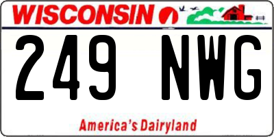 WI license plate 249NWG