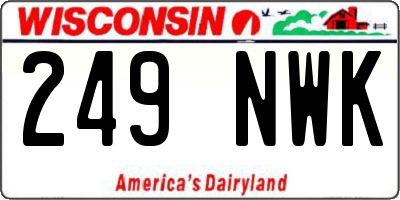 WI license plate 249NWK