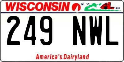 WI license plate 249NWL