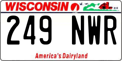 WI license plate 249NWR
