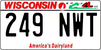 WI license plate 249NWT