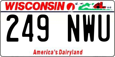 WI license plate 249NWU