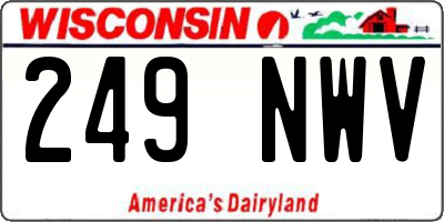 WI license plate 249NWV
