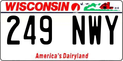WI license plate 249NWY
