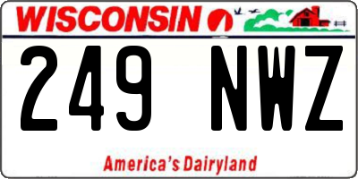 WI license plate 249NWZ