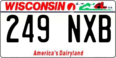 WI license plate 249NXB
