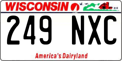 WI license plate 249NXC
