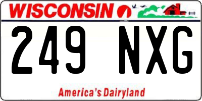 WI license plate 249NXG