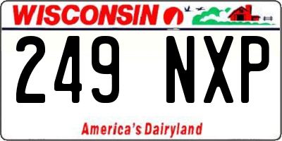 WI license plate 249NXP