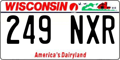 WI license plate 249NXR