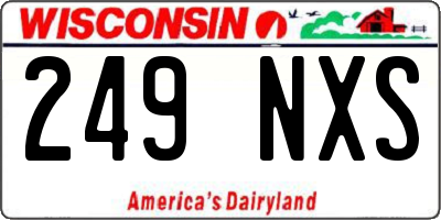 WI license plate 249NXS