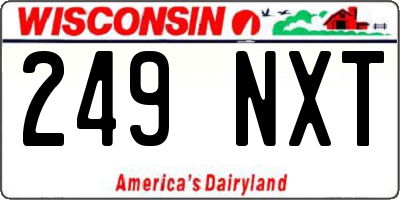 WI license plate 249NXT
