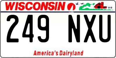 WI license plate 249NXU