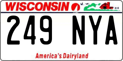WI license plate 249NYA