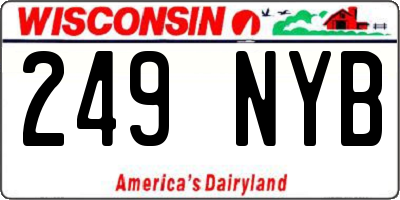 WI license plate 249NYB