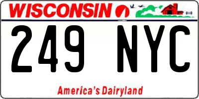 WI license plate 249NYC