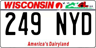 WI license plate 249NYD