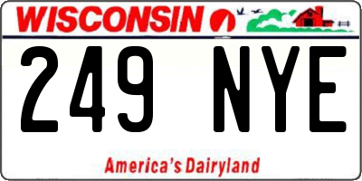 WI license plate 249NYE