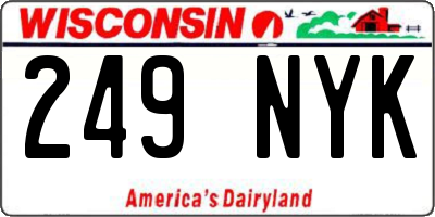 WI license plate 249NYK