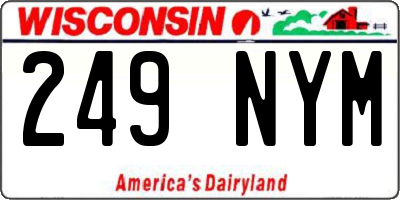 WI license plate 249NYM