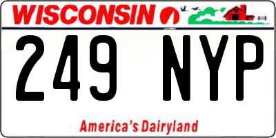 WI license plate 249NYP