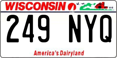 WI license plate 249NYQ
