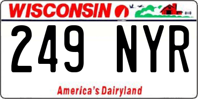 WI license plate 249NYR