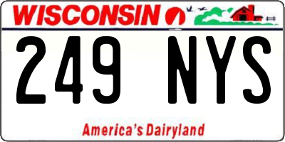 WI license plate 249NYS